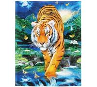 YISUMEI Couverture confortable et chaude - 150 x 200 cm - Facile d'entretien - Lavable en machine - Motif tigre clair de lune