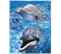 YISUMEI Couverture douillette 150 x 200 cm en flanelle douce avec tête de dauphin