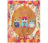 YISUMEI Couverture douillette 150 x 200 cm en flanelle douce - Jeté de lit - Motif chouette et amour