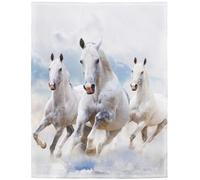YISUMEI Couverture en flanelle douce en polaire Blanc 150 x 200 cm