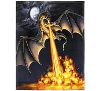 YISUMEI - Couverture en polaire douce - Motif dragon soufflant de feu, 150 x 200 cm, convient pour lit ou canapé