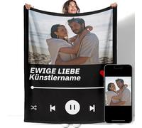 YISUMEI Couverture personnalisée avec photo et texte - En flanelle de qualité supérieure - Personnalisable - Pour offrir ou à vous-même