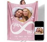YISUMEI Couverture personnalisée avec photo et texte - En flanelle de qualité supérieure - Personnalisable - Cadeau personnalisé pour la Saint-Valentin, un anniversaire, un anniversaire de mariage