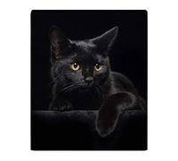 YISUMEI - Couverture polaire douce - Chat noir, 125 x 200 cm, jeté de canapé ou de lit