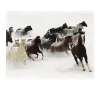 YISUMEI - Couverture polaire douce - Chevaux qui courent - 150 x 200 cm - Convient pour canapé ou lit