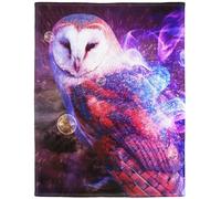 YISUMEI - Couverture polaire douce - Hibou, 150 x 200 cm, convient pour lit ou canapé