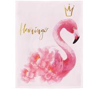 Yisumei Jeté de lit Confort chaleur douce facile d'entretien Lavage en machine à Rosa Flamingo-druck, Coton mélangé, Couleur 1, 150 x 200 cm