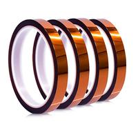 YISUMEI Lot de 4 rouleaux de ruban thermique pour sublimation - 12 mm x 33 m - Résistant à la chaleur - Marron - Ruban haute température sans résidus - Idéal pour une utilisation sur les circuits