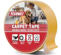 YISUMEI Ruban adhésif double face extra fort pour tapis - Facile à utiliser et sans résidus - 22 mm x 25 m