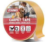 YISUMEI Ruban adhésif double face extra fort pour tapis - Facile à utiliser et sans résidus - 50 mm x 25 m