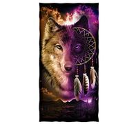 YISUMEI - Serviette de douche / de plage - Attrape-rêves loup - 70 x 140 cm