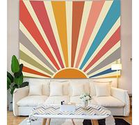 YISUMEI Tapisserie murale abstraite bohème avec feuilles de soleil, décoration d'intérieur moderne, minimaliste, tapisserie trippy pour chambre à coucher, tapis de montagne esthétique pour le salon
