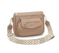 YISUOHOOM Sac Bandouliere Femme Multipoches Sac a Main Femme Bandoulière Kaki Avec 5 poches zippées et 7 compartiments