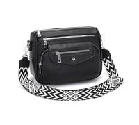 YISUOHOOM Sac Bandouliere Femme Multipoches Sac a Main Femme Bandoulière Noir Avec 5 poches zippées et 7 compartiments