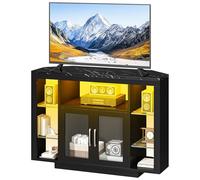 YITAHOME 100CM Meuble TV d'angle avec éclairage LED RVB, unité de télévision d'angle pour Une télévision de 55 Pouces avec 7 étagères Ouvertes du Centre de Divertissement de Jeux