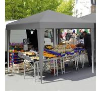 YITAHOME 3 x 3 m Pop-Up Pavillon | Wasserdicht Faltpavillon | Anti-UV Gartenzelt Partyzelt | mit Tragetasche und Seilen | für Terrasse Strand Camping Markt Festival (Dunkelgrau)