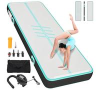 YITAHOME Air Matte Track, 4 m de long, tapis de tumbling en fibre de carbone, style alphabet latéral avec pompe à air, 10 cm de haut, tapis de tumbling gonflable, tapis de gymnastique, tapis de