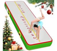 YITAHOME Air Turn - Tapis de tumbling 3 m - Style de Noël - Avec pompe à air électrique - 10 cm de haut - Gonflable - Pour entraînement, tumbling, yoga, extérieur, fitness