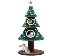 YITAHOME Arbre à chat de 132 cm avec maison à chat double couche et jouet pour chat - Convient pour les chats d'appartement, décoration de Noël, meubles pour chat