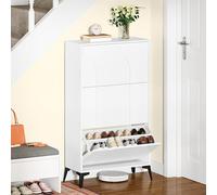 YITAHOME Armoire à Chaussures à 3 abattants - Armoire à Chaussures étroite - Blanc - Étagère à Chaussures réglable - 118 x 24 x 70 cm - pour entrée, Couloir