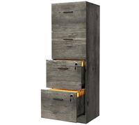 YITAHOME Armoire de Bureau à 4 tiroirs, verrouillable, 130,7 cm de Profondeur, pour classeurs de Format A4, pour la Maison et Le Bureau, Grise