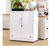 YITAHOME Armoire de classement, Acier allié, Blanc