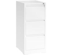 YITAHOME Armoire de classement avec 3 tiroirs verrouillables, armoire de classement à roulettes anti-basculement avec roulettes pour le bureau à la maison, meuble de classement sous pupitre, blanc, 62