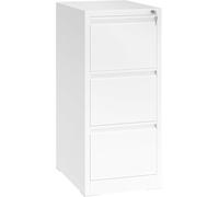 YITAHOME Armoire de classement avec 3 tiroirs verrouillables, armoire de classement à roulettes anti-basculement avec roulettes pour le bureau à la maison, meuble de classement sous pupitre, blanc, 62