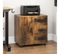 YITAHOME Armoire de classement Mobile avec roulettes - Caisson à 3 tiroirs - Caisson de Bureau - Armoire à tiroirs - pour la Maison et Le Bureau - 60 x 40 x 57 cm - Marron Vintage