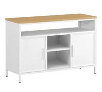 YITAHOME Armoire de Rangement, Armoire en métal, Buffet, Placard avec Portes d'armoire symétriques, loquet magnétique, étagères réglables, Cadre en Acier, 108 x 40 x 75,9 cm, boîtier Blanc + comptoir