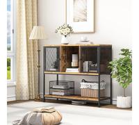 YITAHOME Armoires de Cuisine avec Porte-vin, Buffet de Rangement, Buffet à vin, Buffet pour Salon, armoires de Salle à Manger, buffets avec 2 Portes, 100 x 85 x 35 cm (Marron Rustique)