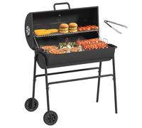 YITAHOME Barbecue à charbon compact | Plateau à charbon réglable en hauteur et thermomètre intégré | Barbecue portable pour petits jardins, balcons, pique-niques (avec outil de grill)