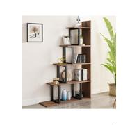 YITAHOME Bibliothèque à 5 Niveaux Étagère de Rangement Forme en L Bibliothèque d'angle 102 x 30 x 160cm Noir