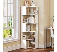 YITAHOME Bibliothèque d'angle à 6 Niveaux, étagère d'angle en Forme de L, bibliothèque sur Pied, étagère de Rangement pour Salon, Chambre à Coucher, Bureau, Salle d'étude, 60 x 39 x 160 cm