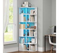 YITAHOME Bibliothèque d'angle à 7 Niveaux avec éclairage LED, étagère de Rangement multifonctionnelle en Forme de L, bibliothèque Moderne pour Salon, Chambre à Coucher, étude ou Bureau, 64 x 41,5 x