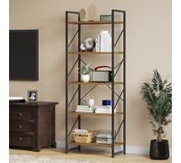 YITAHOME Bibliothèque Étagère à Livre, Industrielle Bois Etagères Rangement avec Structure en Acier étagère à Cuisin Chaussures in Salon Bureau Chambre Entrée