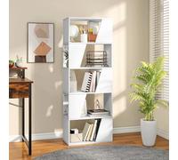 YITAHOME Bibliothèque, Étagère en Bois avec 6 Étagères, Bibliothèque sur Pied, Étagère d'exposition Industrielle, Étagère de Rangement, pour Salon, Chambre, Bureau à Domicile, Blanc