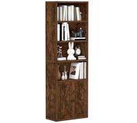 YITAHOME Bibliothèque, Étagères de Rangement avec Portes, Étagère à Livres sur Pied, Organisateur de Rangement d'affichage Haut, pour Chambre à Coucher, Salon, Bureau à Domicile, Marron Rustique