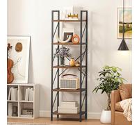 YITAHOME Bibliothèque Industrielle à 5 Niveaux, étagères en Bois et Cadre en métal, présentoir de Rangement pour Salon, Bureau à Domicile, Cuisine, Chambre à Coucher, bibliothèque Marron Rustique