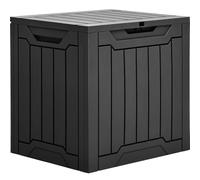 YITAHOME Boîte de rangement d'extérieur en résine de 100 litres, résistante à l'eau, boîte de rangement d'extérieur pour oreillers, matériel de jardin, verrouillable en toute sécurité, noir