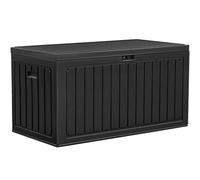 YITAHOME Boîte de rangement d'extérieur pour jardin, 303L, en résine polyéthylène haute densité avec couvercle verrouillable et poignées latérales, banc de rangement imperméable pour meubles de
