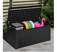 YITAHOME Boîte de Rangement d'Extérieur - Verrouillable - Coffre de Jardin - 142 x 67 x 69 cm - Table Polyvalente - Noir