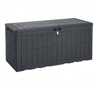 YITAHOME Boîte de rangement extérieure, 450 litres - Boîte de rangement étanche pour outils de jardin, coussins de terrasse et accessoires de piscine, verrouillable, assemblage facile, banc ou table
