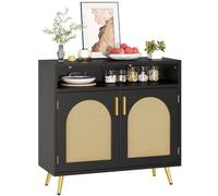 YITAHOME Buffet de Rangement avec décoration en rotin, Meuble de Rangement Buffet pour Salle à Manger, Chambre à Coucher, Meuble multimédia de Salon, Rangement de Cuisine, Console de Couloir, 31,49 x
