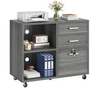 YITAHOME Cabinet Armoires, Bois, Gris, 80x40x65cm