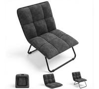 YITAHOME Chaise pliante pour salon - Fauteuil à oreilles pliable avec poignée et rembourrage confortable doux - Portable jusqu'à 150 kg - Peu encombrant - Sans montage pour la maison/le bureau - Gris