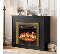 YITAHOME Cheminée Electrique, Effet Flamme 3D Réaliste, Cheminee Decorative Autonome avec Minuterie et Bande Lumineuse LED 24 Couleurs et Télécommande 100X26X80.5CM