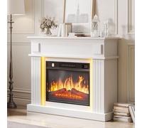 YITAHOME Cheminée Electrique, Effet Flamme 3D Réaliste, Cheminee Decorative Autonome avec Minuterie et Bande Lumineuse LED 24 Couleurs et Télécommande 100X26X80.5CM