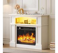 YITAHOME Cheminée Electrique, Effet Flamme 3D Réaliste, Cheminee Decorative Autonome avec Minuterie et Bande Lumineuse LED 24 Couleurs et Télécommande 100X30.5X79CM