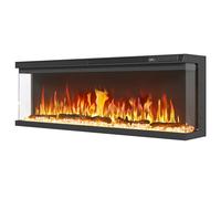 YITAHOME Cheminée Électrique Murale, 3-en-1 Cheminée avec Chauffage,Effet de Flamme 3D, 12 Couleurs de Flammes, Vision Panoramique, 900W/1800W Cheminée Électrique avec Écran Tactile (50 Pouces)